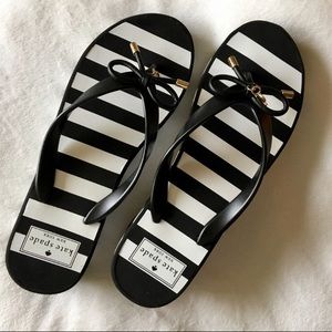 NWOT♠️ Kate Spade Rhett Striped Wedge Flip Flop